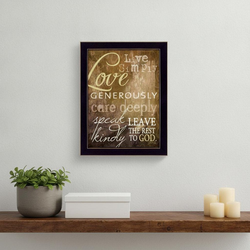 Live Simply 1 Black Framed Print Wall Art — view 5