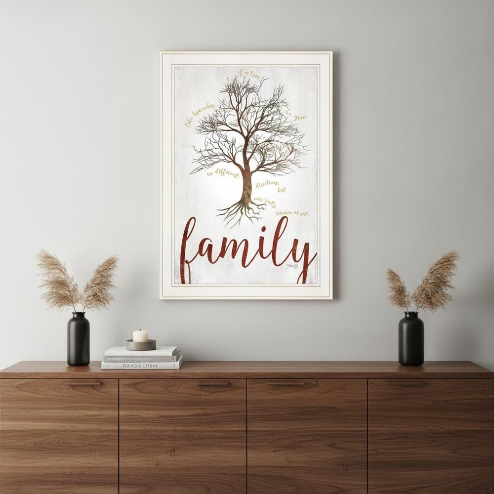 Family Tree 1 White Framed Print Wall Art HomeRoots