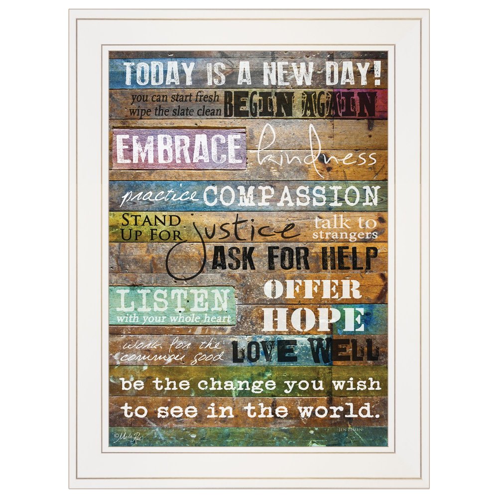 Today Is 1 White Framed Print Wall Art HomeRoots