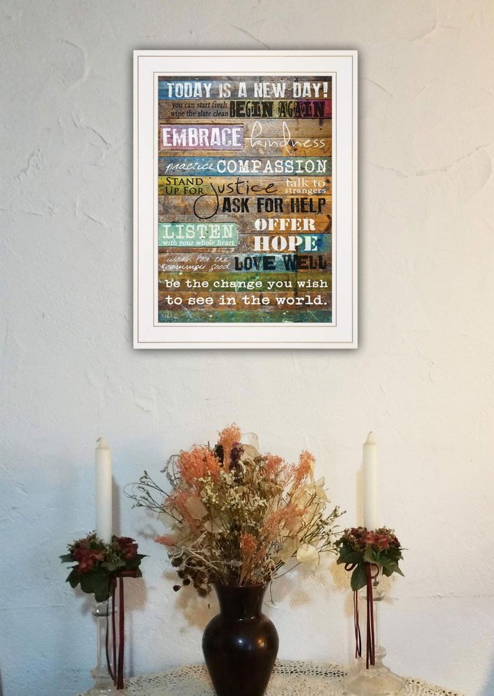 Today Is 1 White Framed Print Wall Art HomeRoots