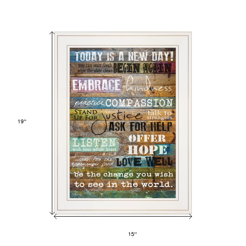 Today Is 1 White Framed Print Wall Art HomeRoots
