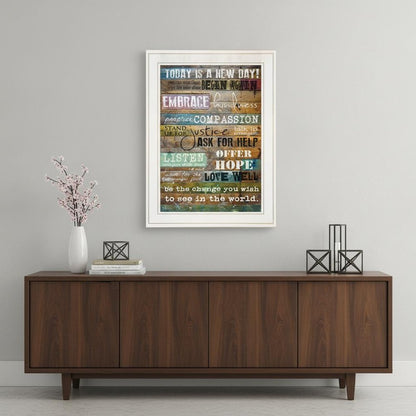 Today Is 1 White Framed Print Wall Art HomeRoots