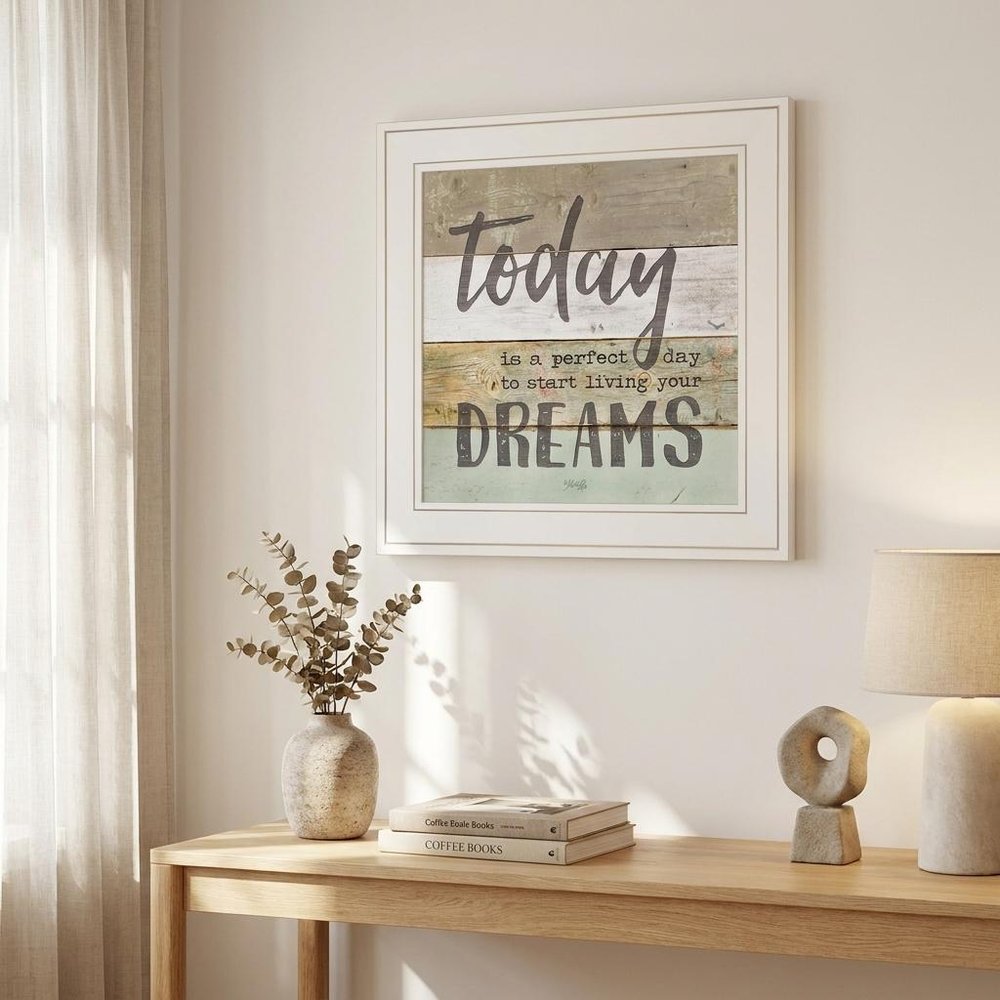 Live Your Dreams Today 1 White Framed Print Wall Art — view 4