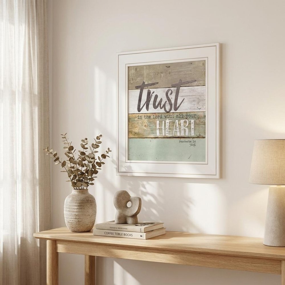 Trust in the Lord 1 White Framed Print Wall Art HomeRoots