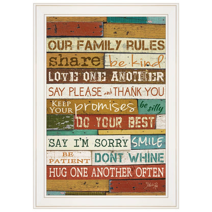 Our Family Rules 6 White Framed Print Wall Art HomeRoots