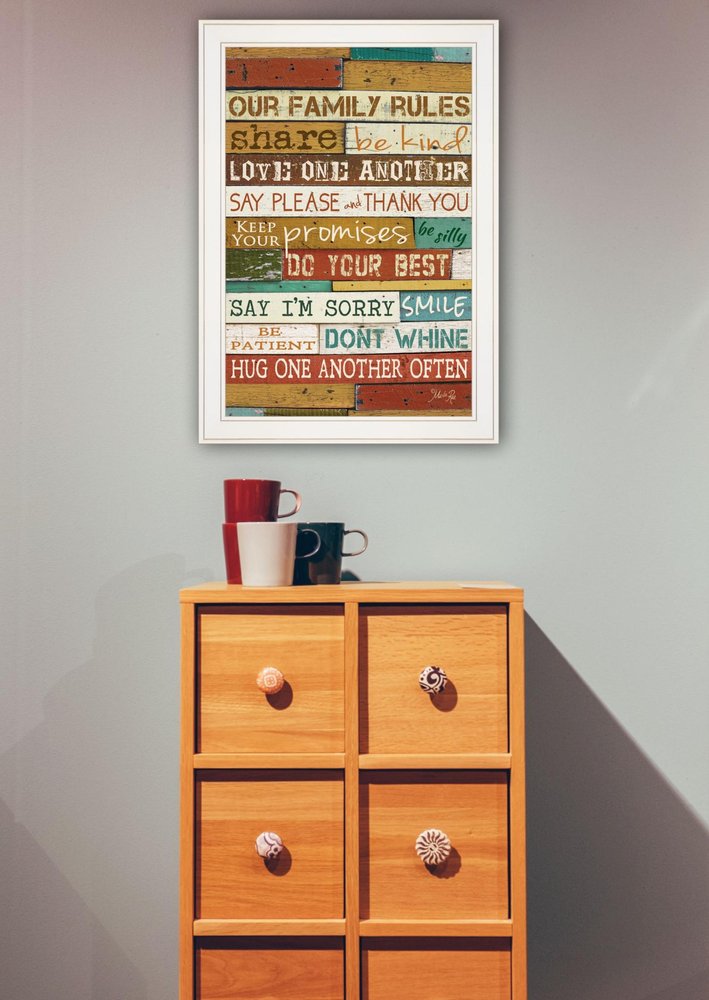 Our Family Rules 6 White Framed Print Wall Art — view 2