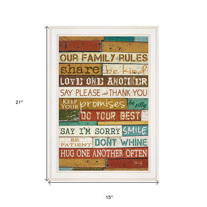 Our Family Rules 6 White Framed Print Wall Art HomeRoots