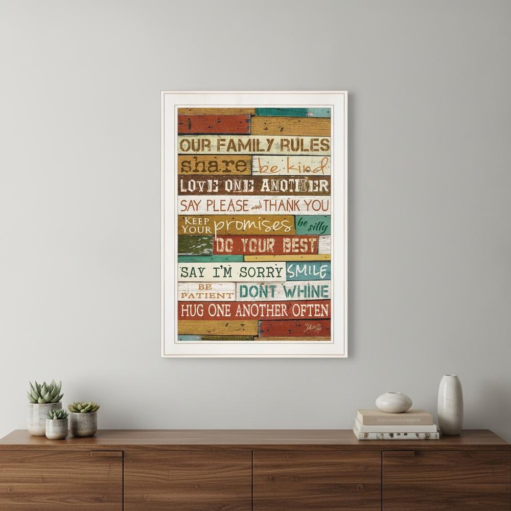 Our Family Rules 6 White Framed Print Wall Art HomeRoots