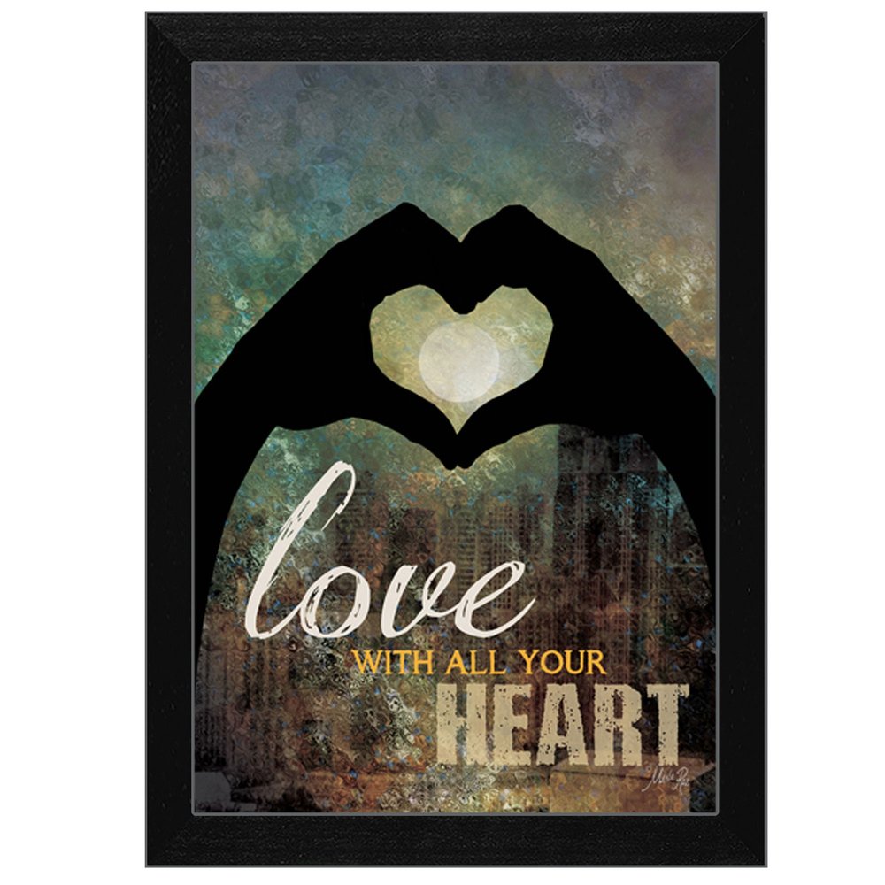 Love with all Your Heart 1 Black Framed Print Wall Art HomeRoots