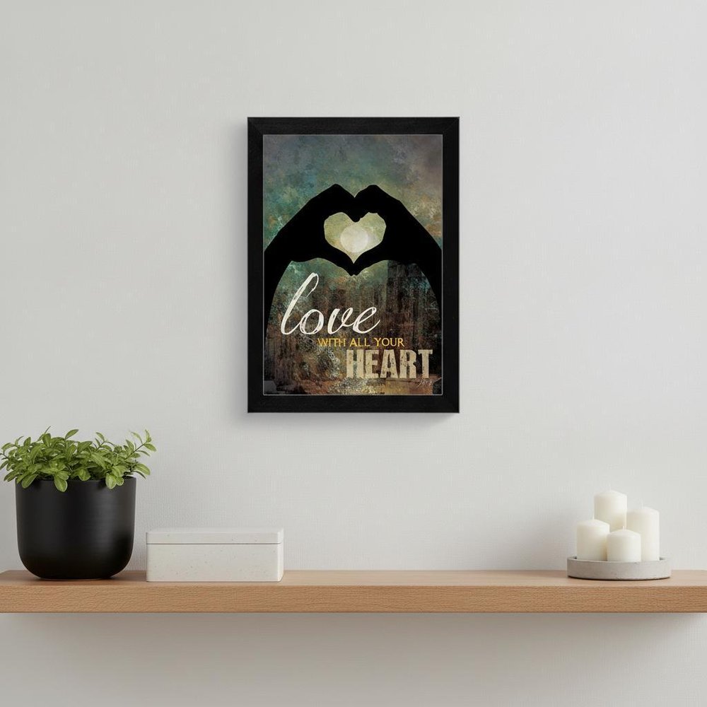 Love with all Your Heart 1 Black Framed Print Wall Art — view 12
