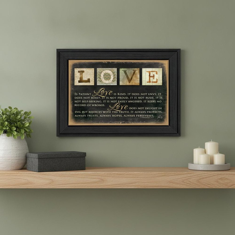 Love 1 Black Framed Print Wall Art HomeRoots
