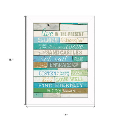 Live in the Present 5 White Framed Print Wall Art HomeRoots