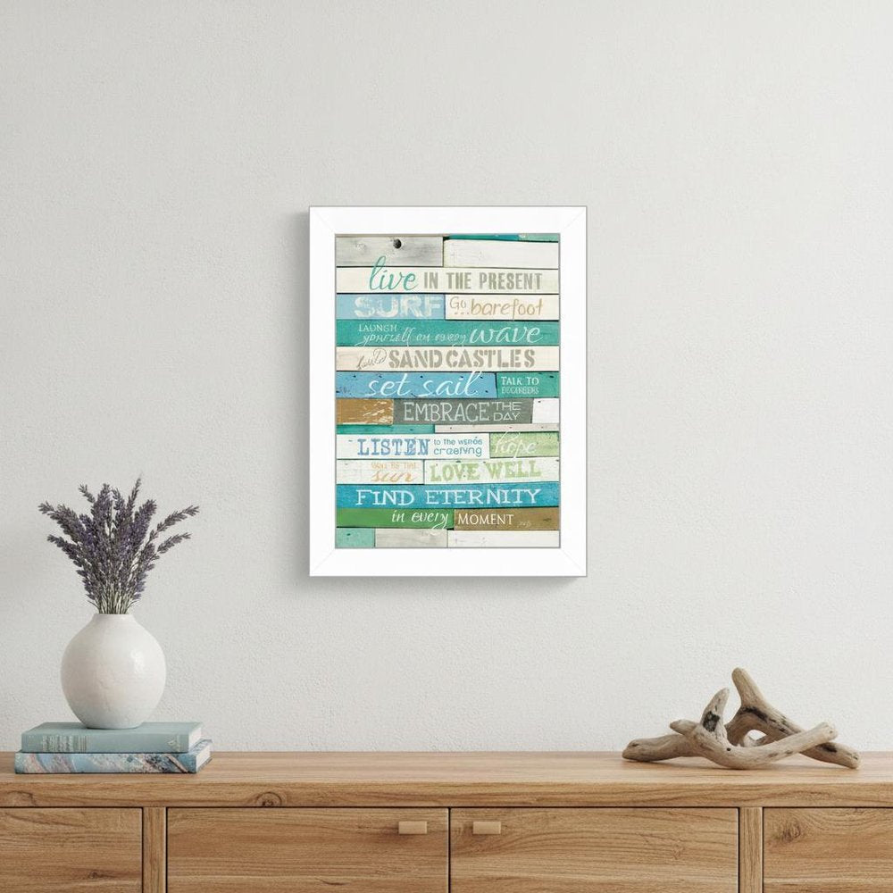 Live in the Present 5 White Framed Print Wall Art HomeRoots