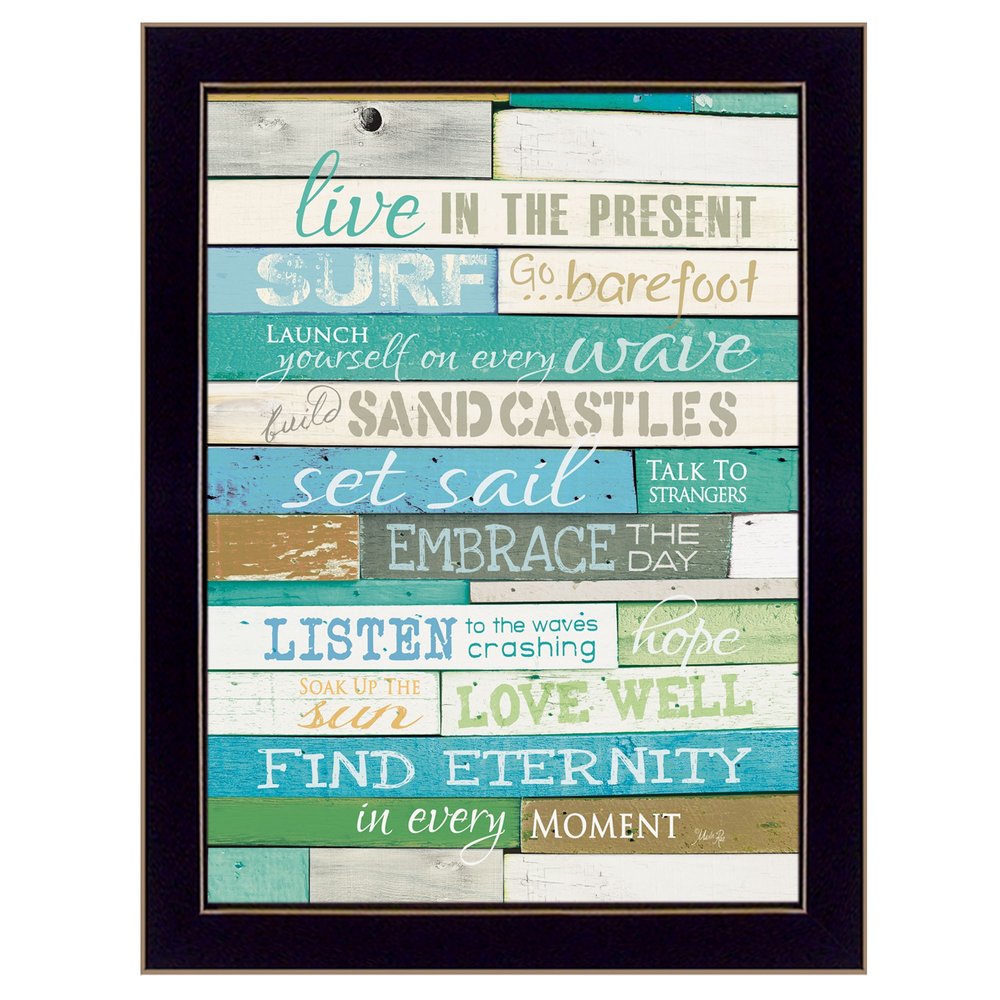 Live in the Present 1 Black Framed Print Wall Art — view 1