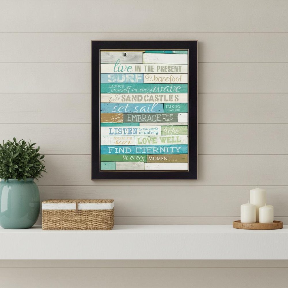 Live in the Present 1 Black Framed Print Wall Art — view 4