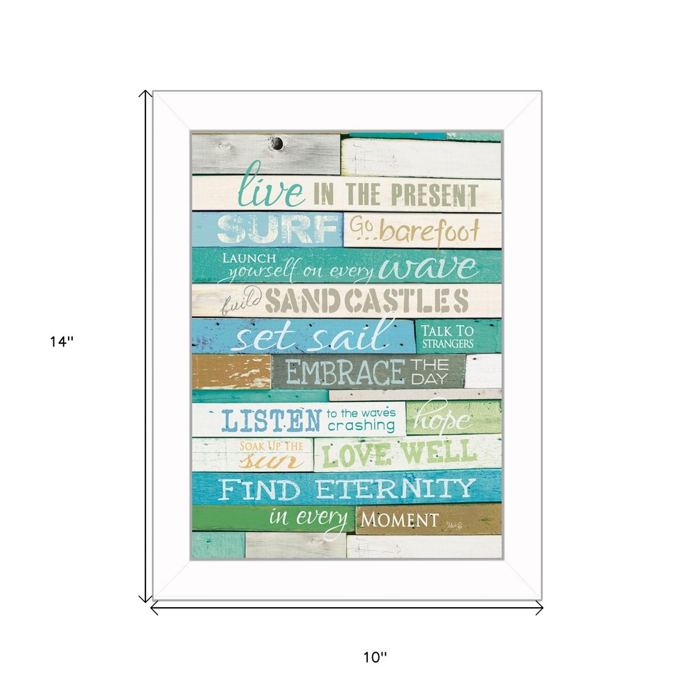 Live in the Present 2 White Framed Print Wall Art HomeRoots