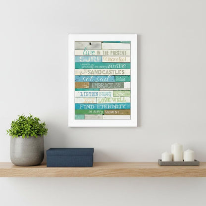 Live in the Present 2 White Framed Print Wall Art HomeRoots