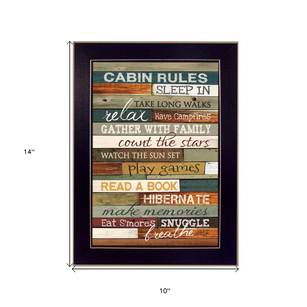 Cabin Rules 1 Black Framed Print Wall Art — view 3