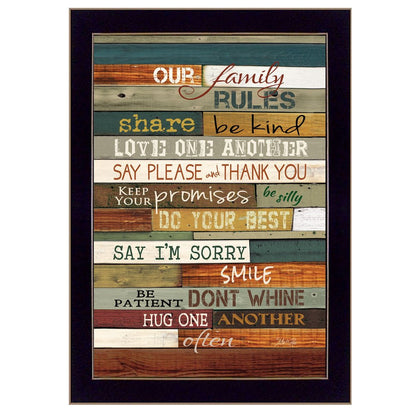 Our Family Rules 1 Black Framed Print Wall Art HomeRoots