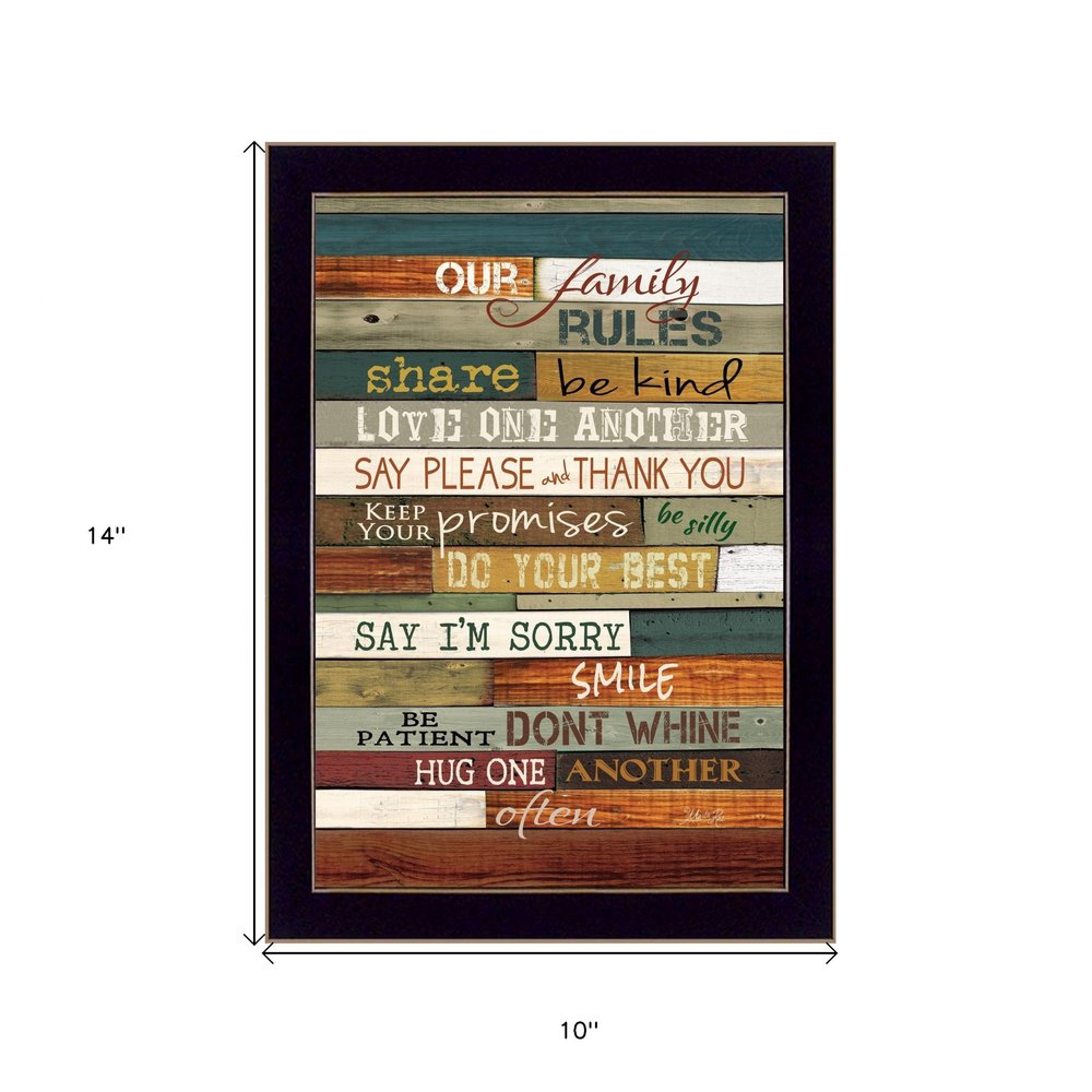 Our Family Rules 1 Black Framed Print Wall Art HomeRoots
