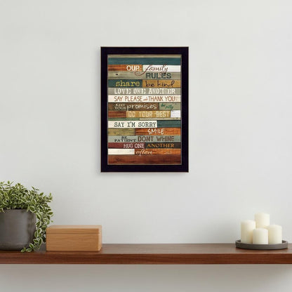 Our Family Rules 1 Black Framed Print Wall Art HomeRoots