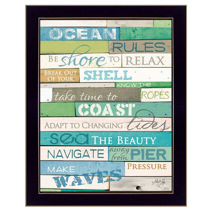 Ocean Rules 1 Black Framed Print Wall Art HomeRoots