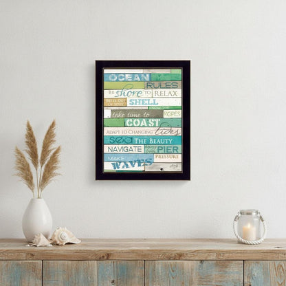 Ocean Rules 1 Black Framed Print Wall Art HomeRoots