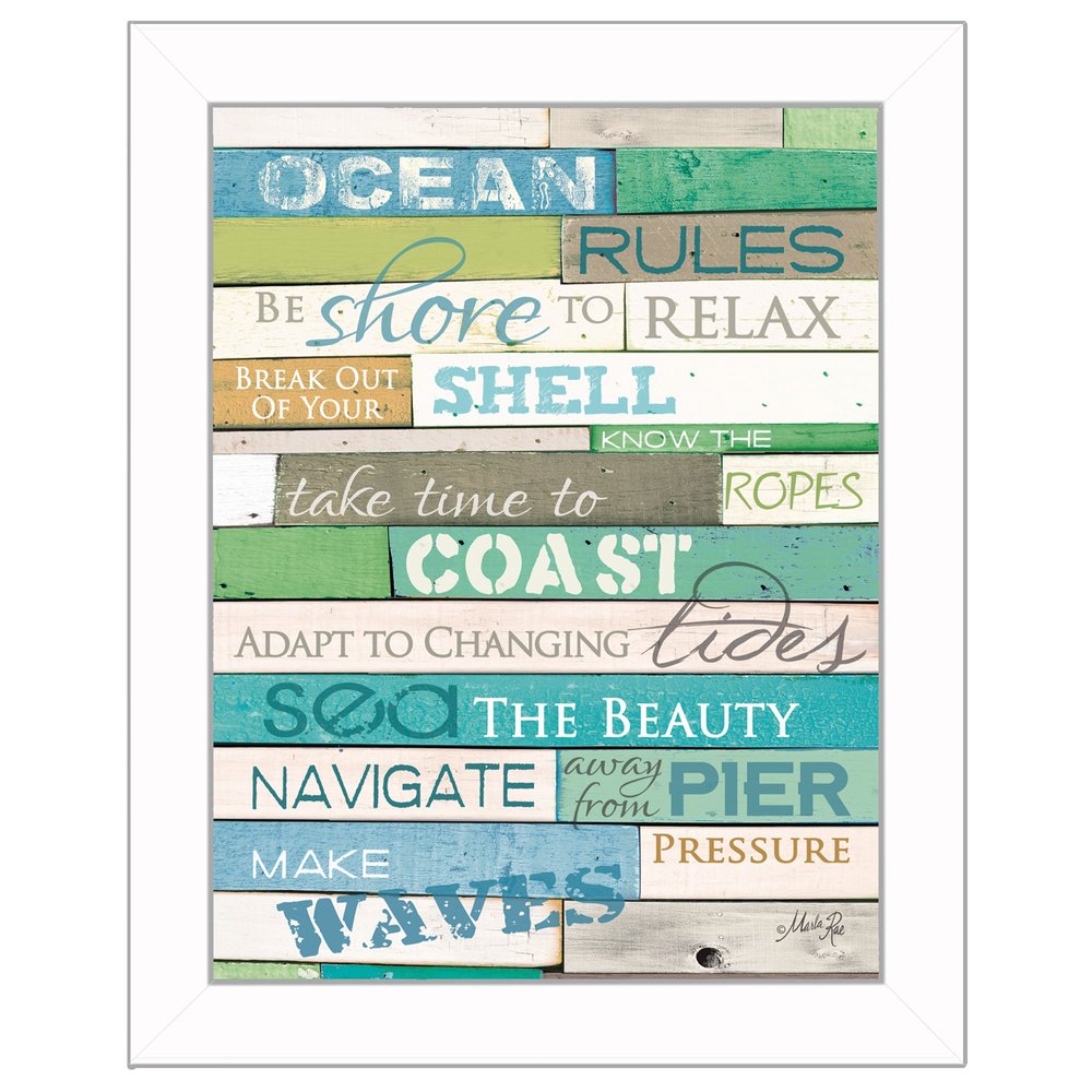 Ocean Rules 2 White Framed Print Wall Art — view 1