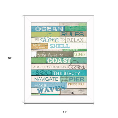 Ocean Rules 2 White Framed Print Wall Art HomeRoots