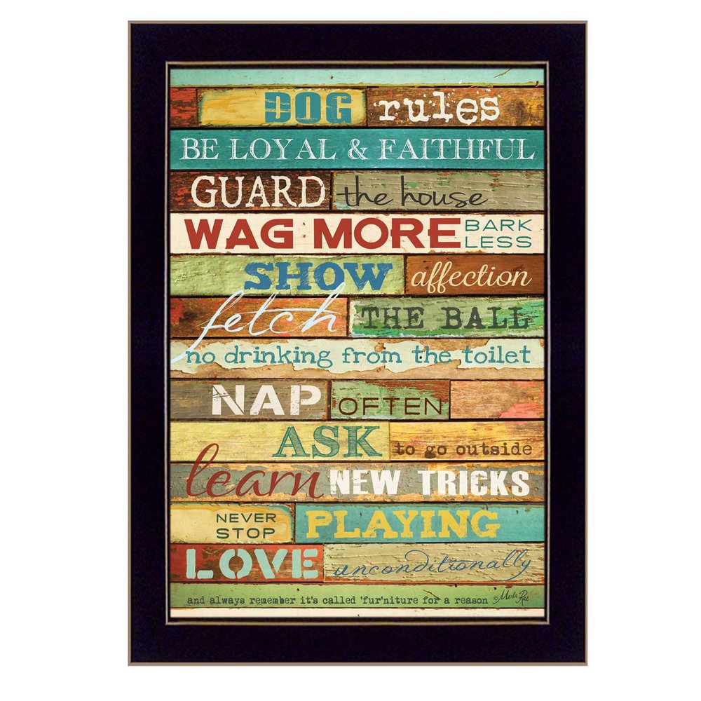 Dog Rules 1 Black Framed Print Wall Art HomeRoots