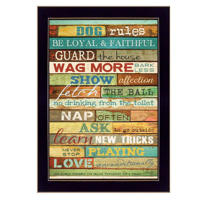 Dog Rules 1 Black Framed Print Wall Art HomeRoots