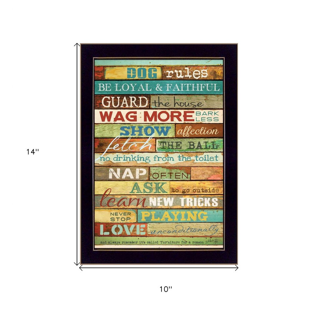 Dog Rules 1 Black Framed Print Wall Art — view 4