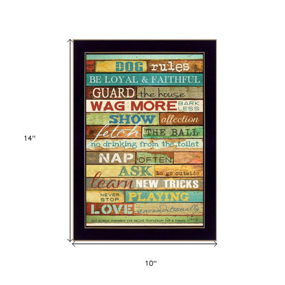 Dog Rules 1 Black Framed Print Wall Art HomeRoots