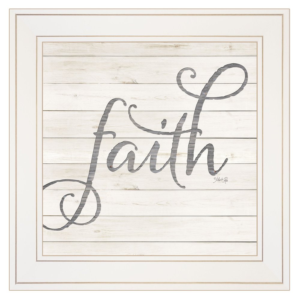 Simple Words Faith 1 White Framed Print Wall Art — view 1