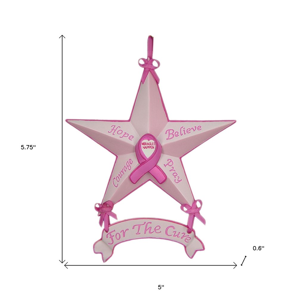 Set of Six Pink Resin Hanging Figurine Ornaments — view 2
