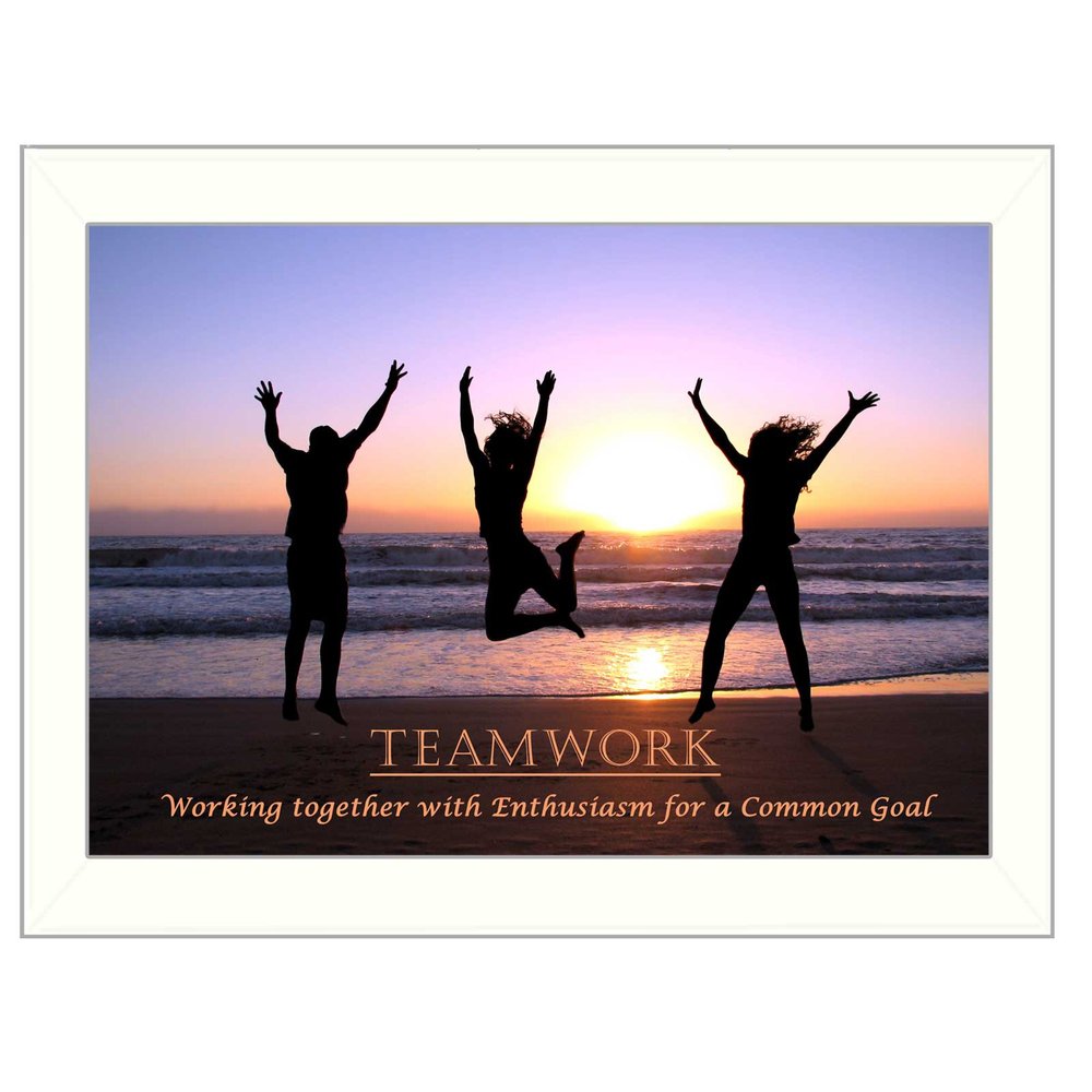 Teamwork White Framed Print Wall Art — view 1