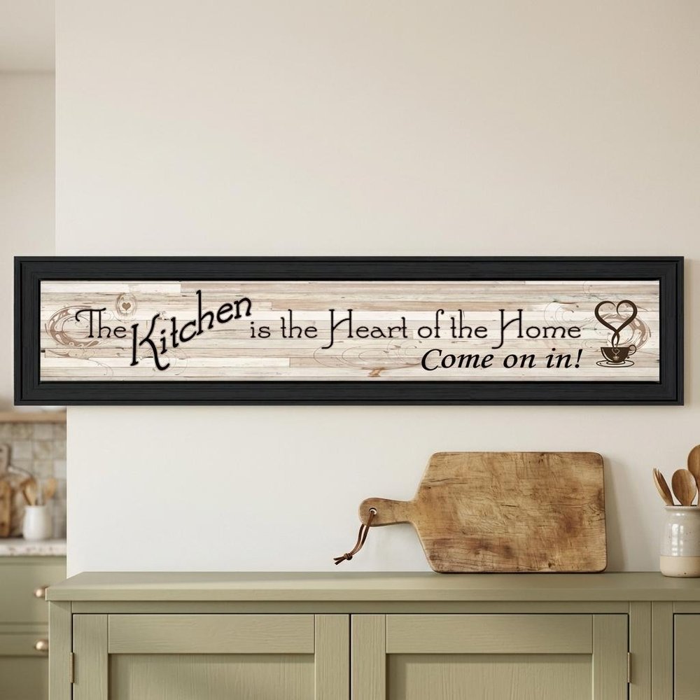 Kitchen Is The Heart of The Home 1 Black Framed Print Kitchen Wall Art HomeRoots