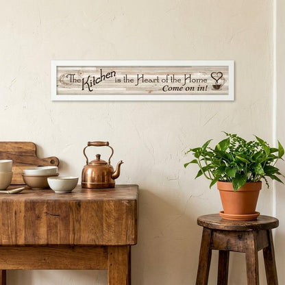 Kitchen Is The Heart of The Home White Framed Print Kitchen Wall Art HomeRoots