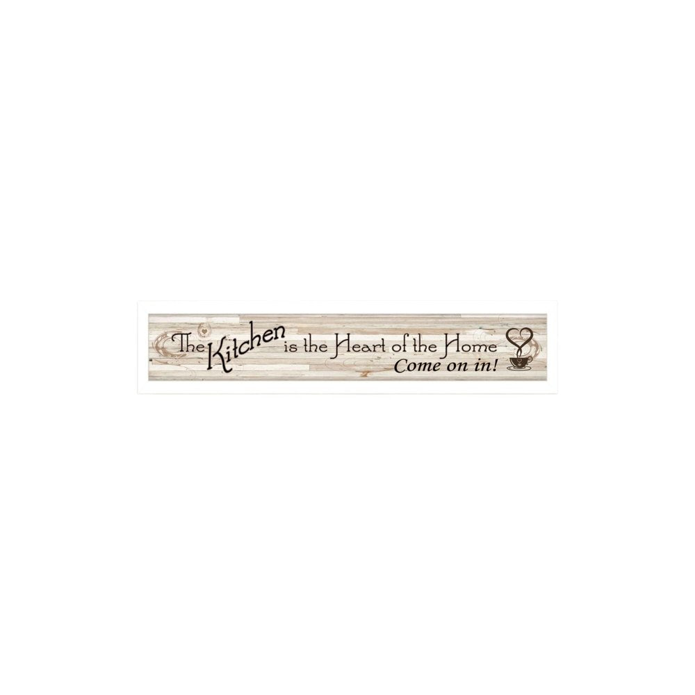 Kitchen Is The Heart of The Home White Framed Print Kitchen Wall Art — view 3