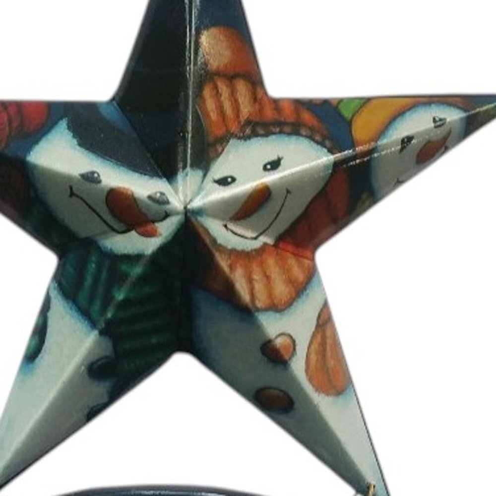 Set of Six Star Shaped Snowmen Joy Christmas Ornaments HomeRoots