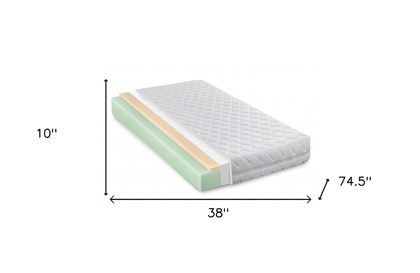 10" White Premier Memory Foam Hypoallergenic Twin Mattress