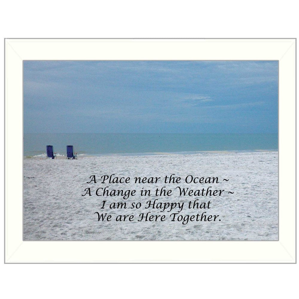 A Place near the Ocean White Framed Print Wall Art — view 1
