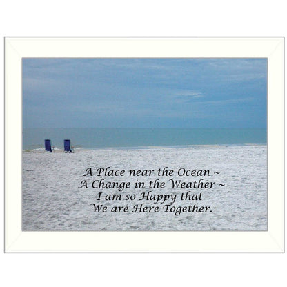 A Place near the Ocean White Framed Print Wall Art HomeRoots