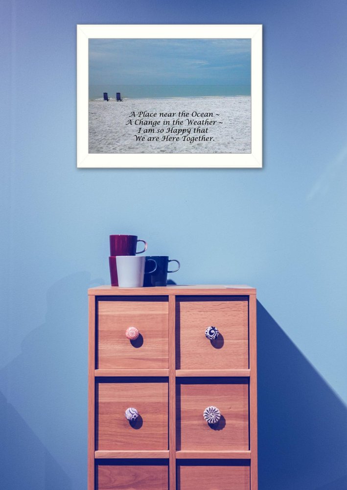 A Place near the Ocean White Framed Print Wall Art HomeRoots