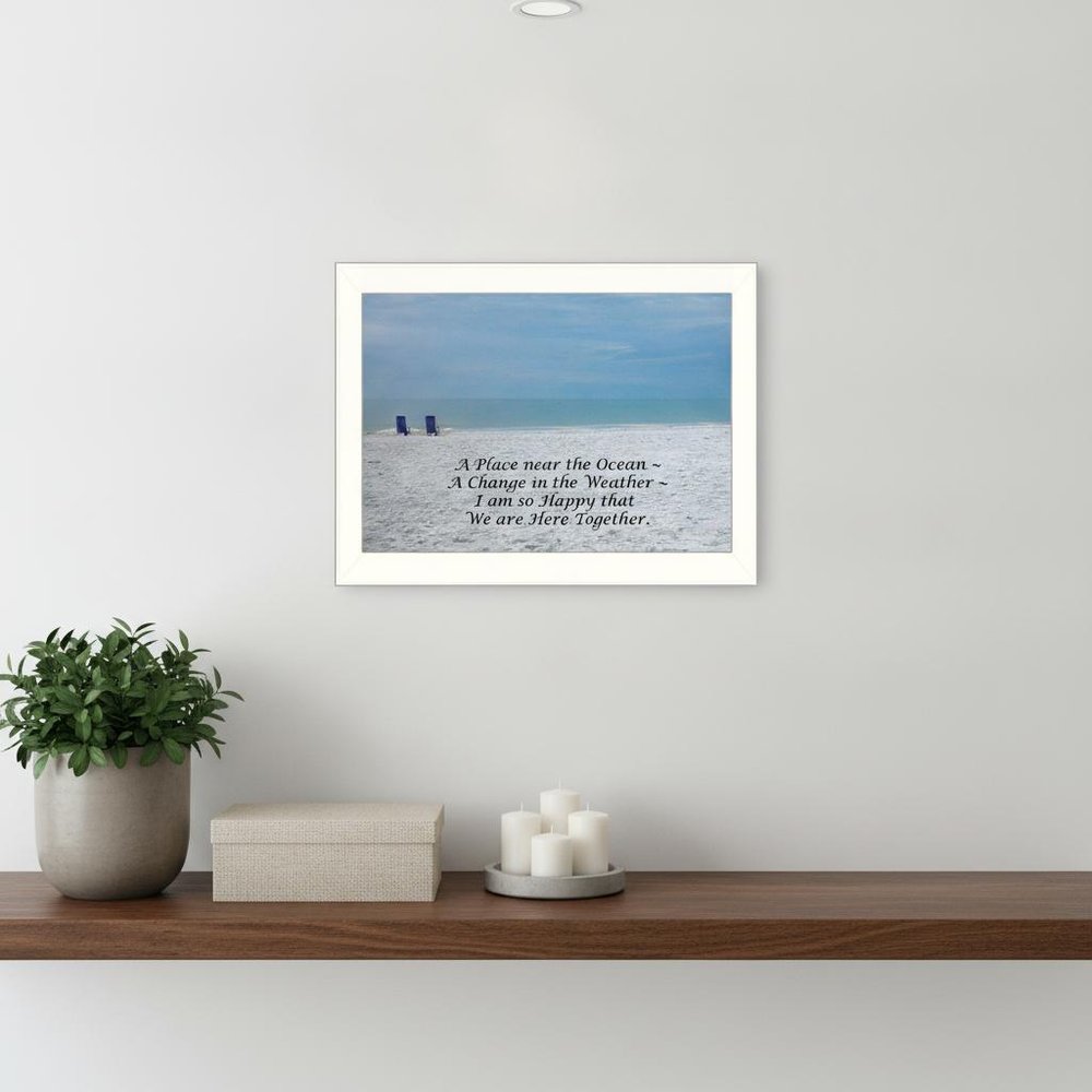 A Place near the Ocean White Framed Print Wall Art HomeRoots