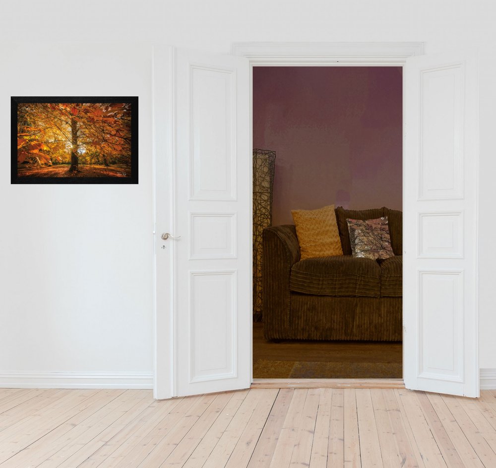 Autumn Leaves 4 Black Framed Print Wall Art — view 7