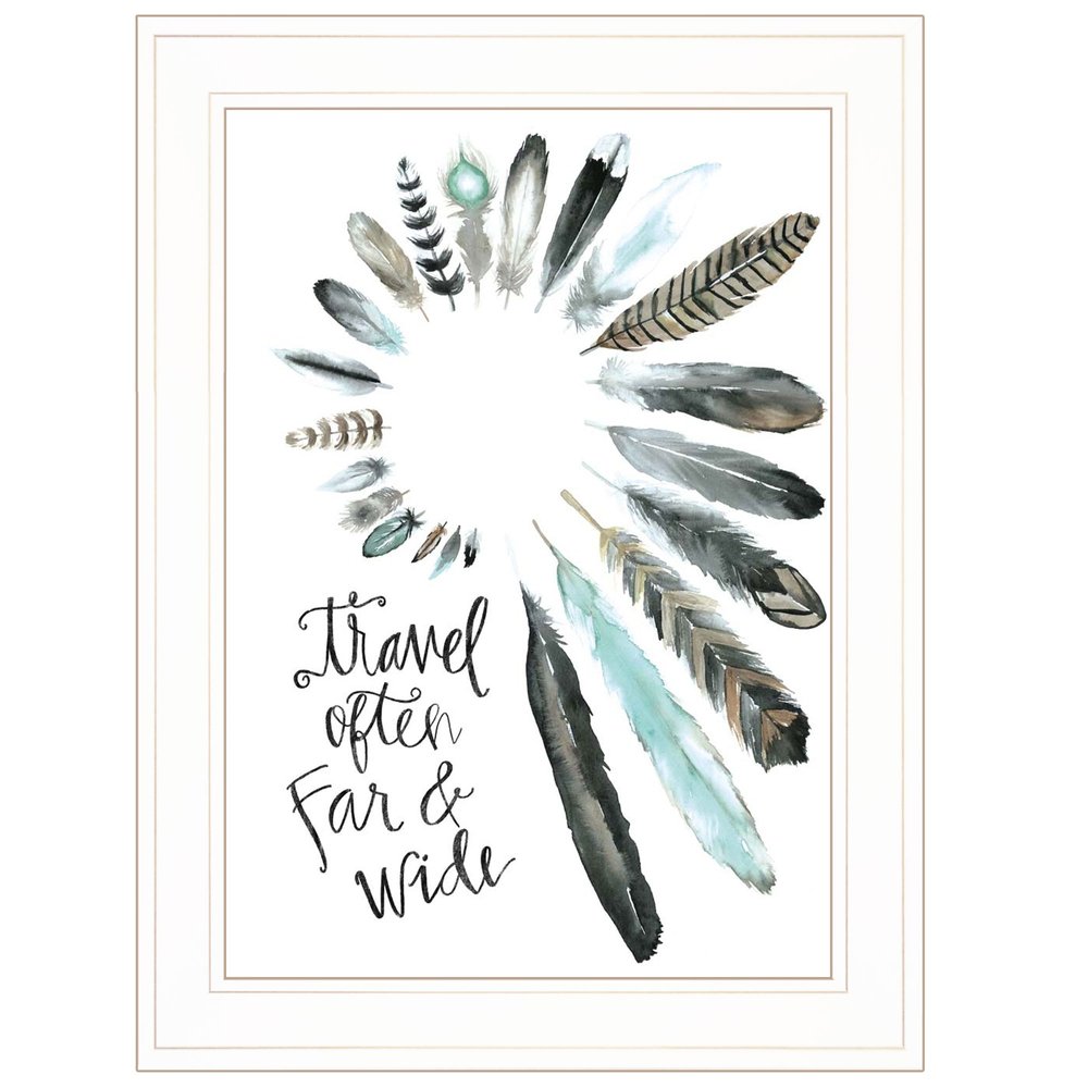 Travel Often Far and Wide 1 White Framed Print Wall Art — view 1