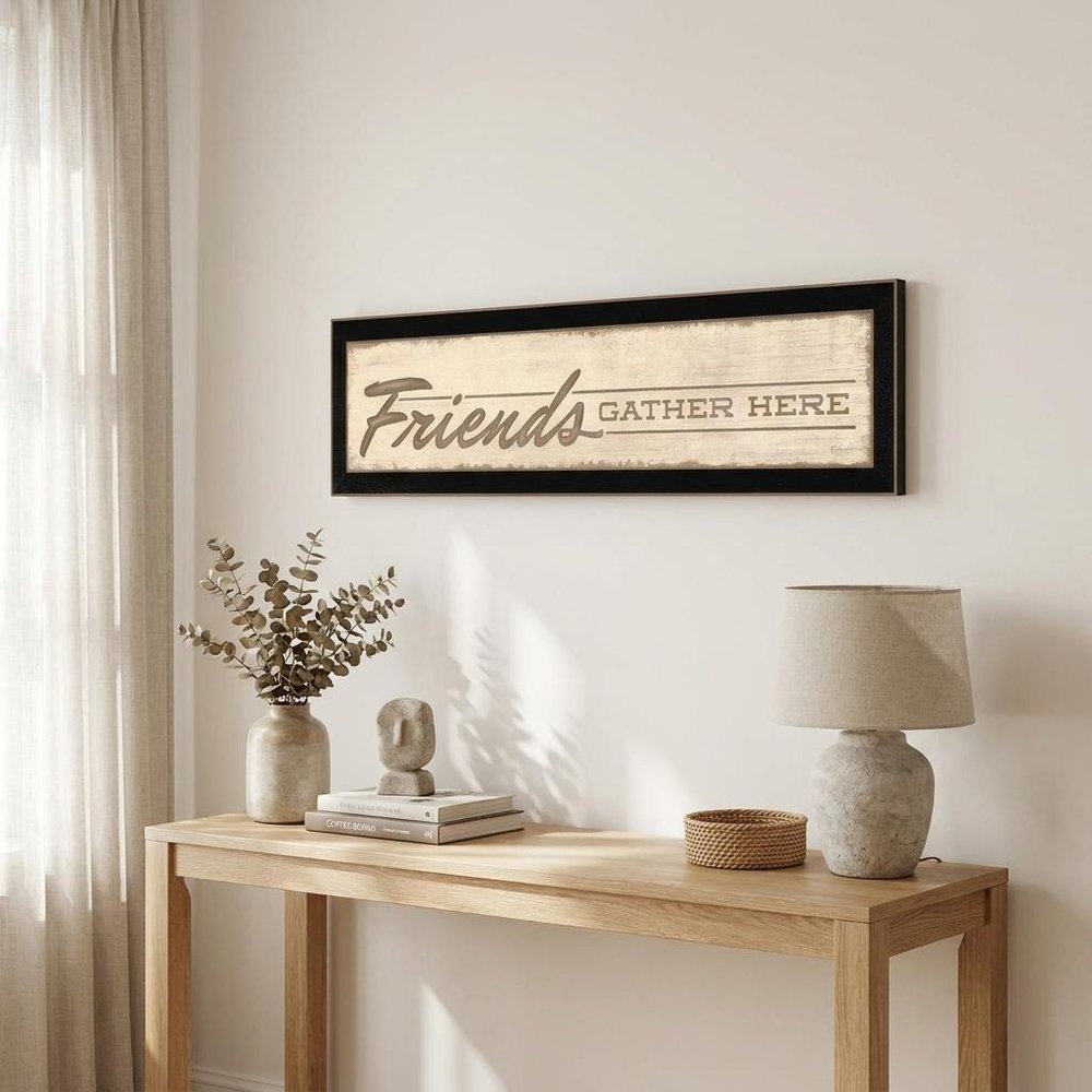 Friend a Gather Here 2 Black Framed Print Wall Art — view 5