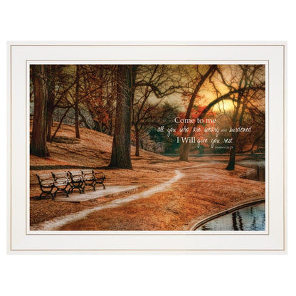 I Will Give You Rest 1 White Framed Print Wall Art HomeRoots