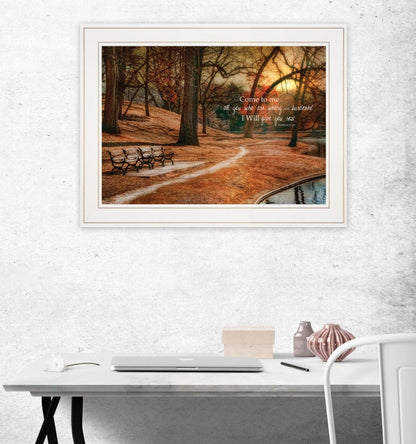 I Will Give You Rest 1 White Framed Print Wall Art HomeRoots